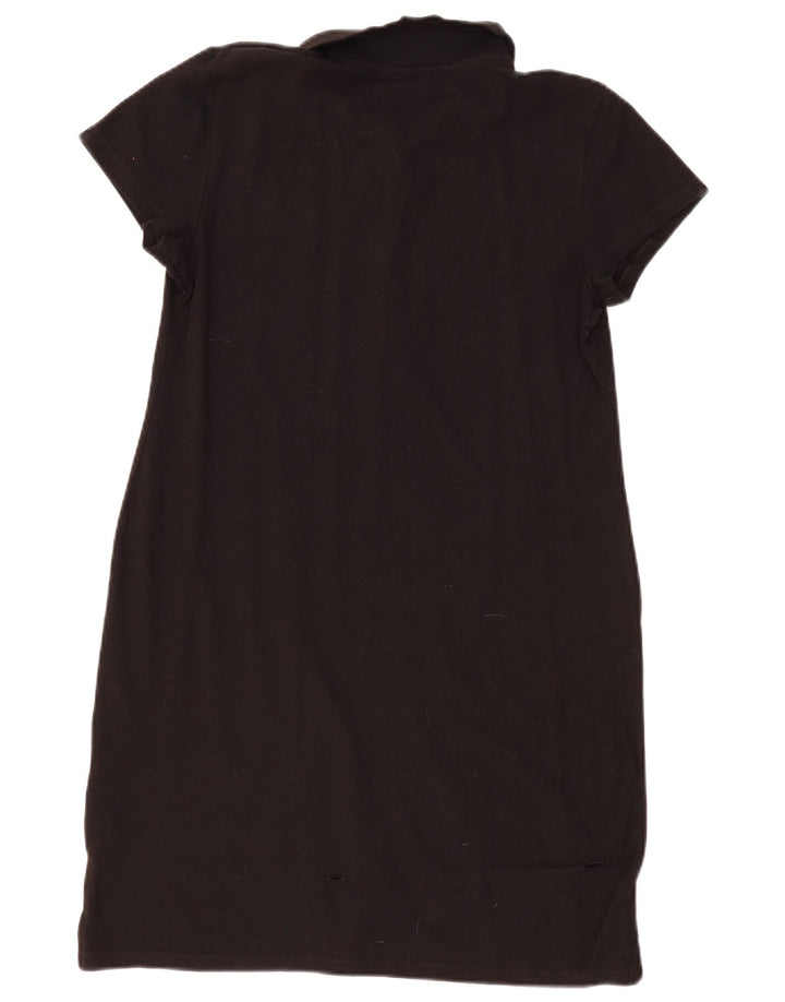 Vestido polo feminino Dkny UK 14 grande algodão preto