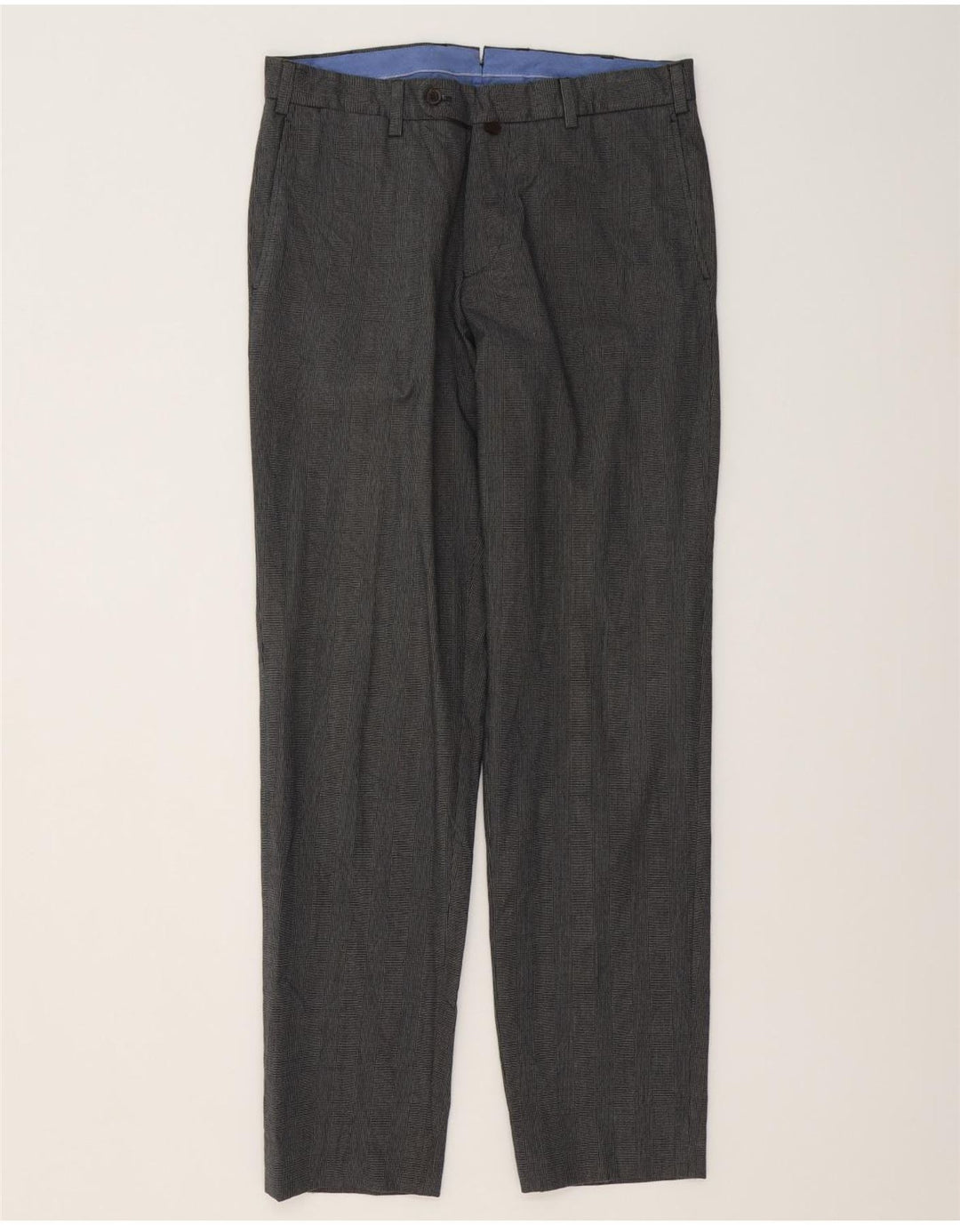 Calça masculina MASSIMO DUTTI EU 40 médio W31 L31 cinza Houndstooth