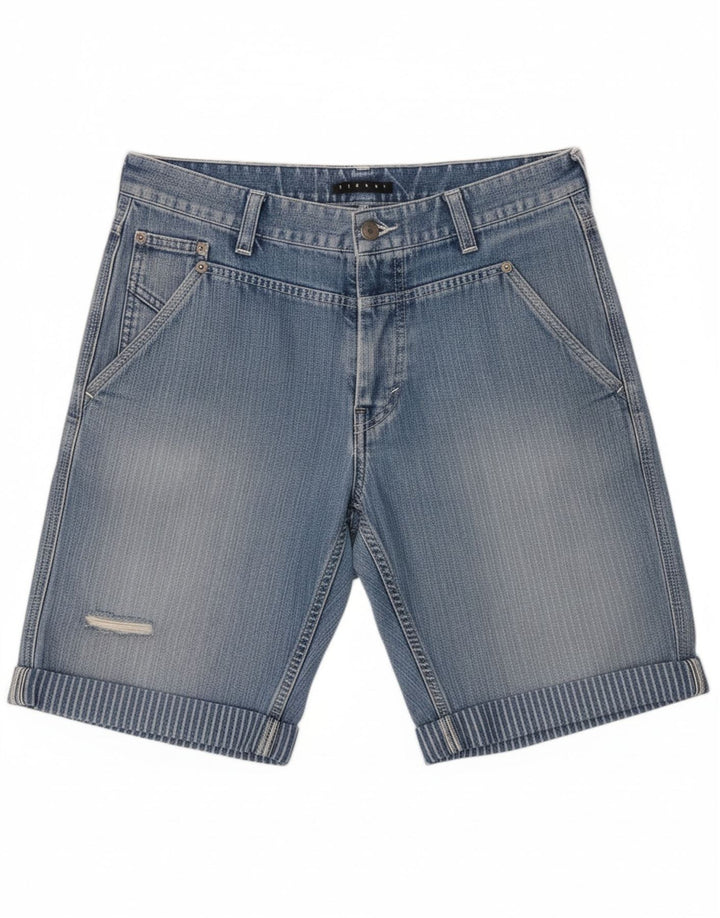 Shorts jeans feminino SISLEY W30 azul médio