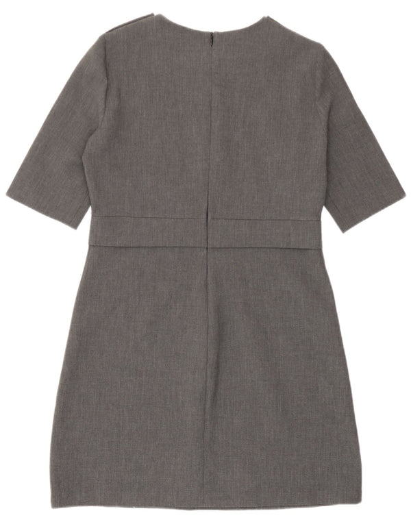 Vestido feminino Zara Shift UK 12 cinza médio