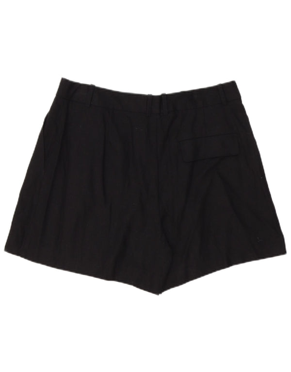Zara Shorts Chino Feminino Grande W32 Linho Preto