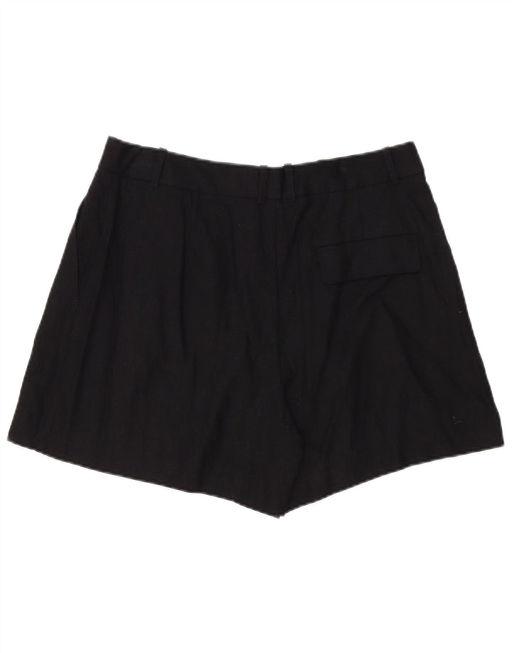 Zara Shorts Chino Feminino Grande W32 Linho Preto