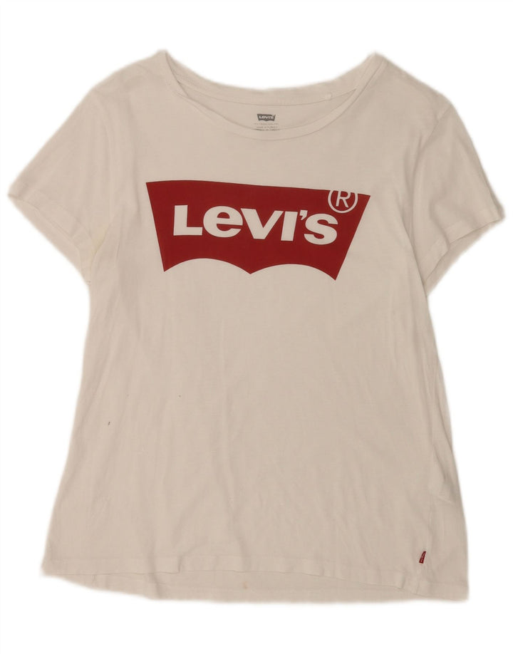 Camiseta feminina gráfica Levi's UK 12 médio branco