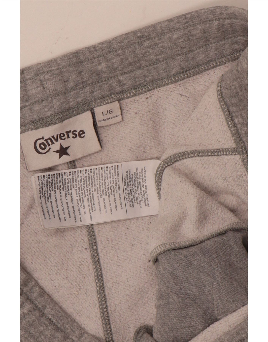 Calça de treino feminina CONVERSE Joggers UK 16 grande cinza manchado