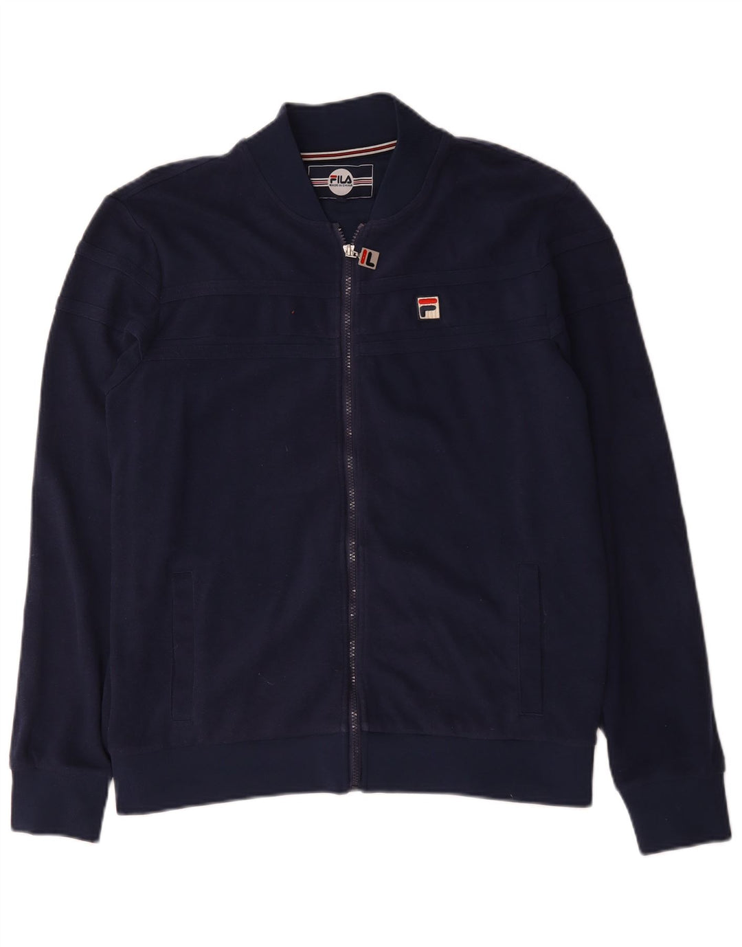 Fila Mens Tracksuit Top Jacket Grande Algodão Azul Marinho
