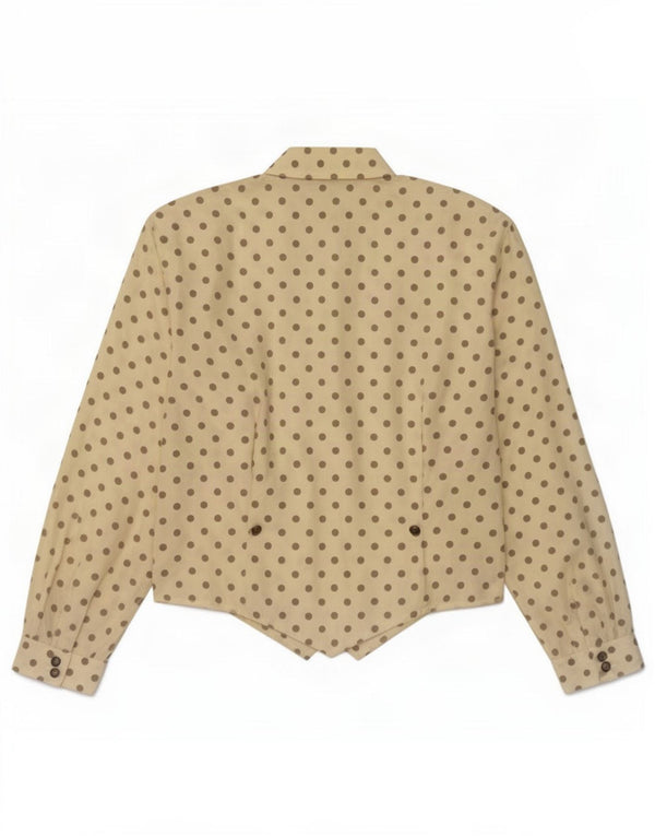 Blusa feminina grande Swish Reino Unido 10 bolinhas amarelas pequenas de poliéster