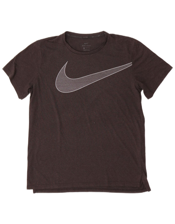 Nike Mens Dri Fit Graphic T-Shirt Top Large Grey Polyester