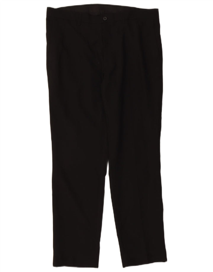 Calça chino reta masculina Marks & Spencer W34 L29 poliéster preto