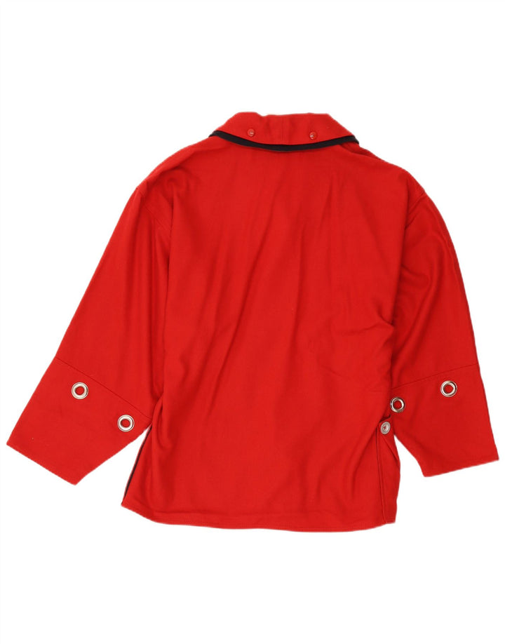 Jaqueta bomber feminina vintage IT 44 lã vermelha média