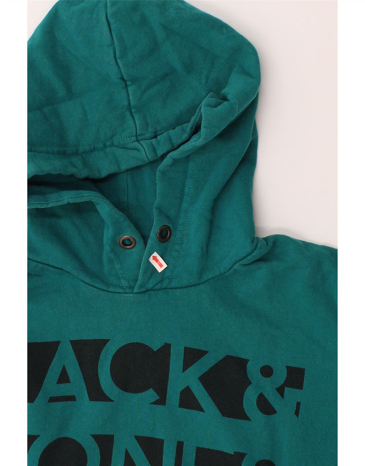 JACK & JONES Mens Graphic Hoodie Jumper Large Blue Cotton Vintage Jack & Jones and Second-Hand Jack & Jones from Messina Hembry 