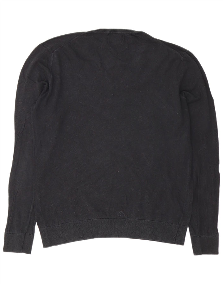 Suéter masculino Zara com decote em V grande algodão preto