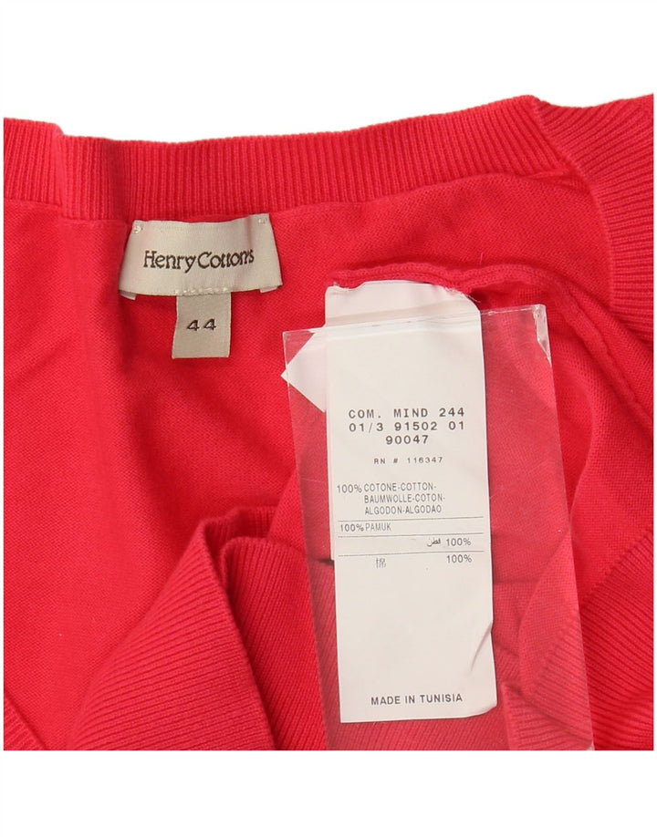 Suéter feminino Henry s manga curta com decote em V IT 44 vermelho médio