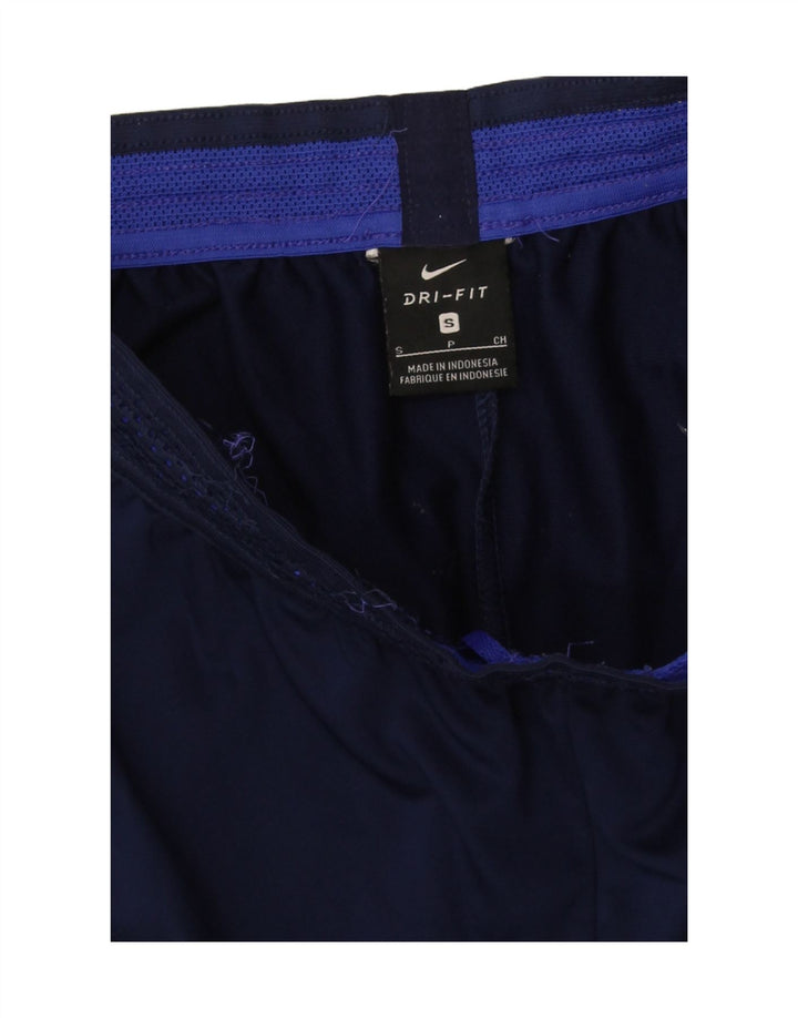 Calça de treino masculina Nike Dri Fit pequena azul marinho colorblock
