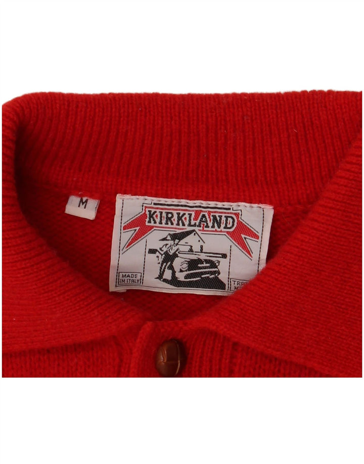 Suéter masculino Kirkland com gola polo médio vermelho