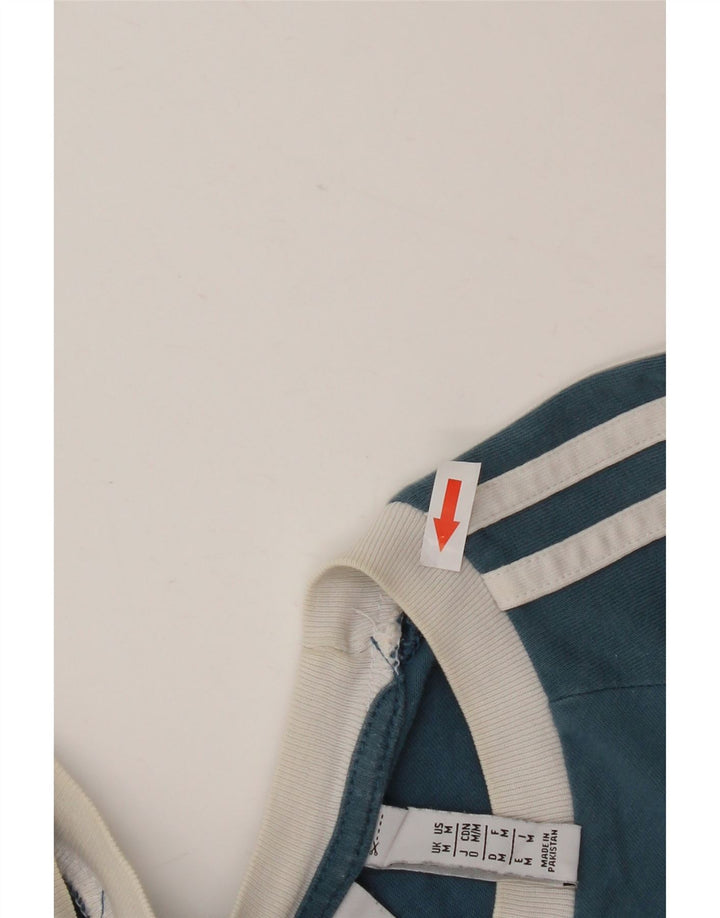 ADIDAS Camiseta Masculina Top Médio Algodão Azul