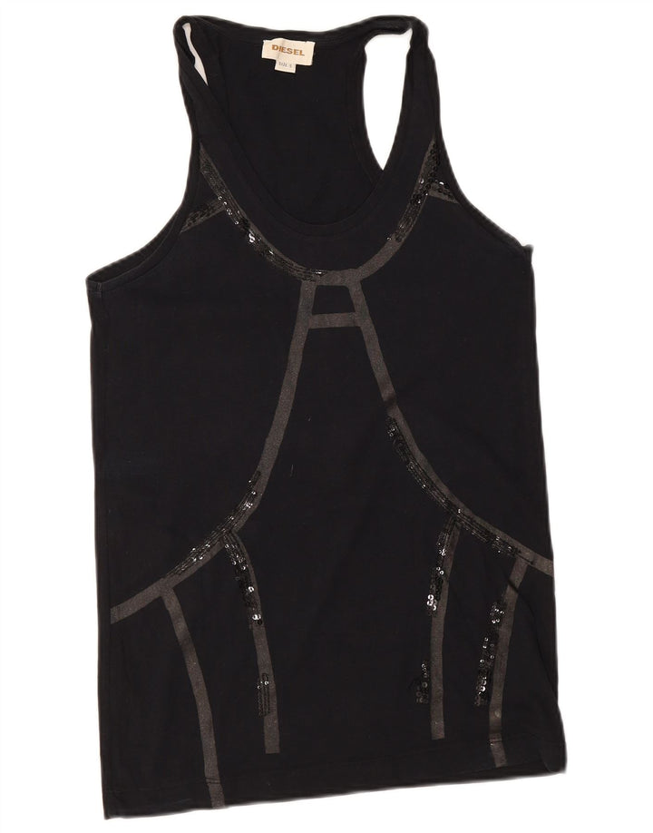 Colete feminino Diesel Top UK 10 pequeno preto