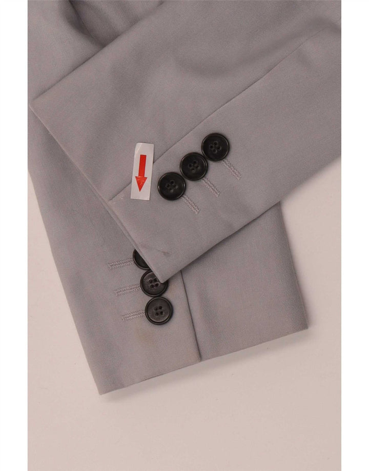 Jaqueta blazer feminina Topshop com 1 botão Reino Unido 8 poliéster cinza pequeno