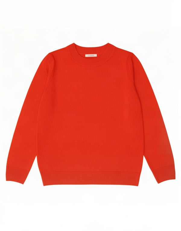 Suéter feminino Marks & Spencer com gola redonda Reino Unido 16 grande acrílico vermelho
