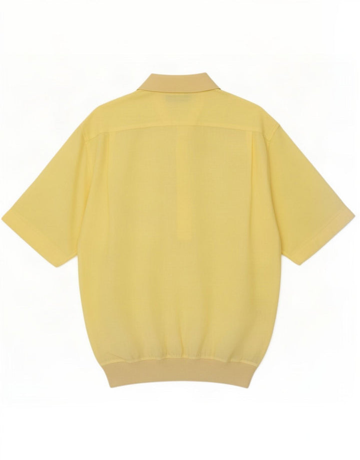 Camisa pulôver masculina de manga curta Gran Sasso grande linho amarelo