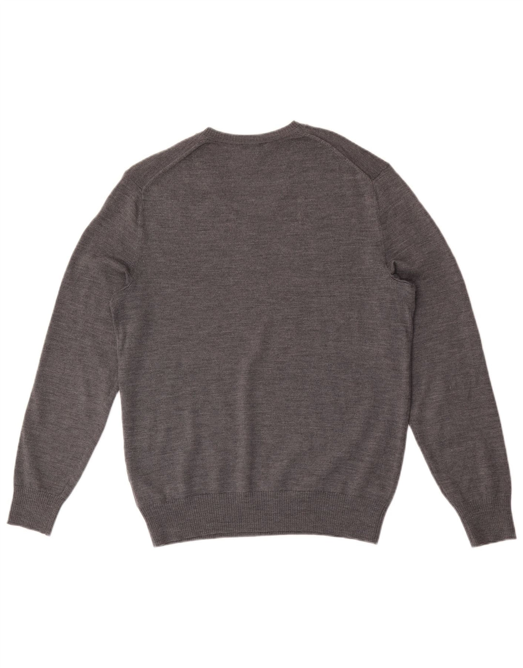 Suéter masculino Gap com decote em V, lã merino manchada cinza médio