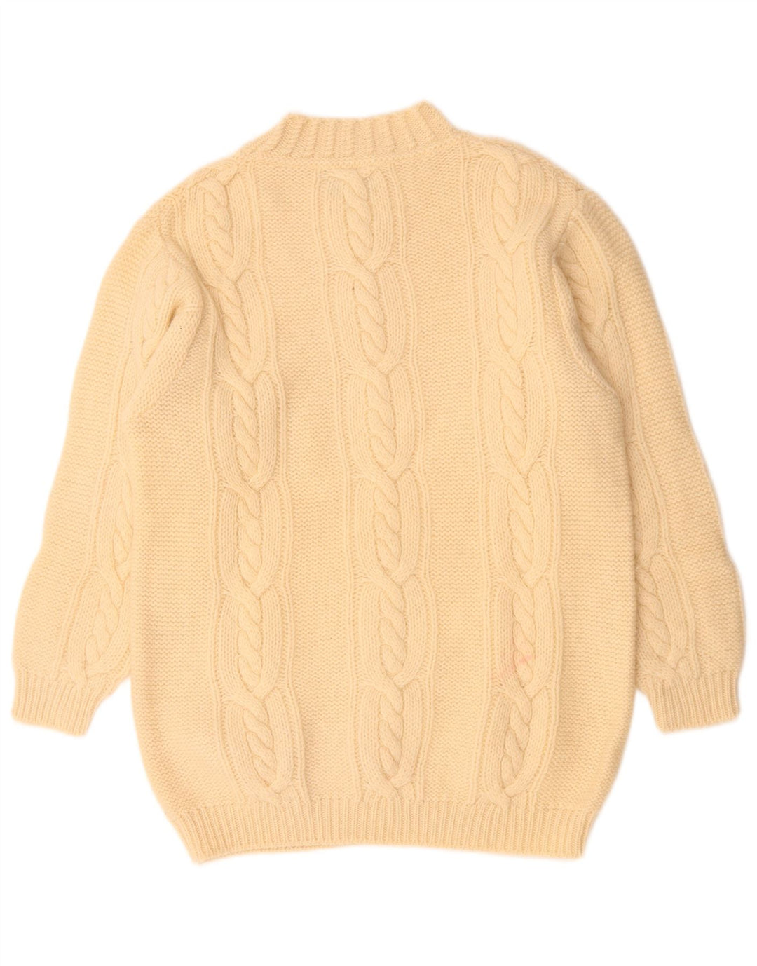 Suéter feminino Benetton com gola tartaruga Reino Unido 14 grande lã branca