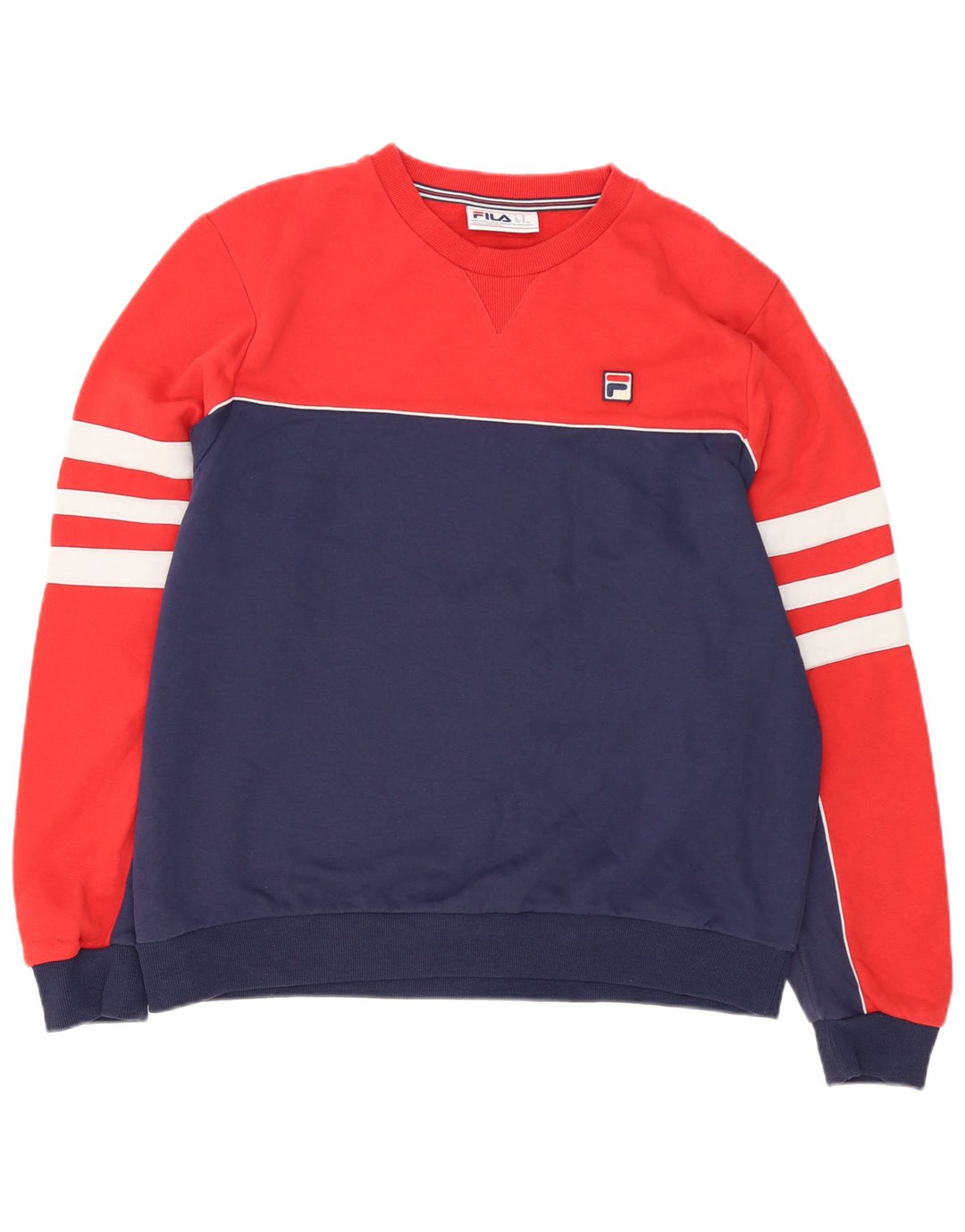 Moletom masculino Fila Jumper XL vermelho colorblock algodão