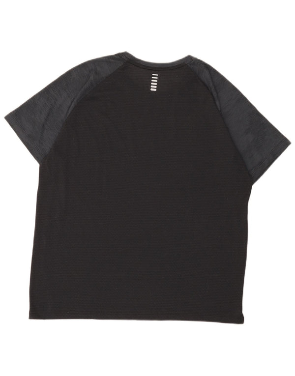 Under Armour Mens Fitted T-Shirt Top Large Black Colourblock