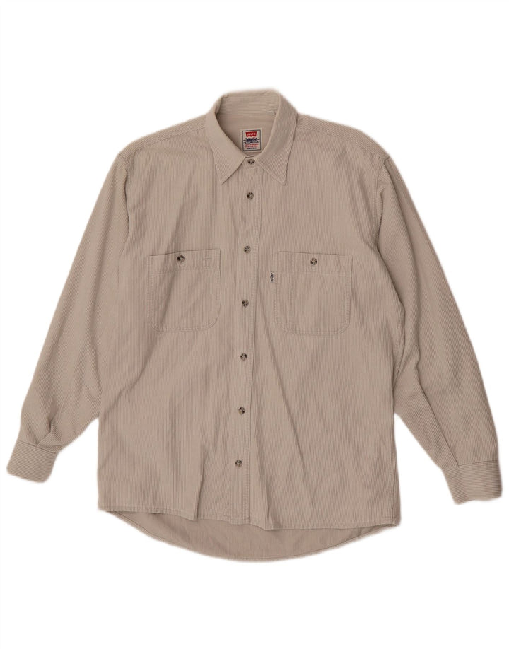 Camisa masculina de veludo cotelê Levi's médio off white