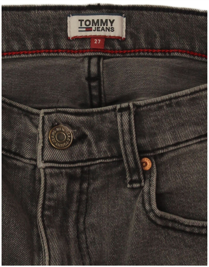 Shorts jeans feminino Tommy Hilfiger W27 pequeno algodão cinza