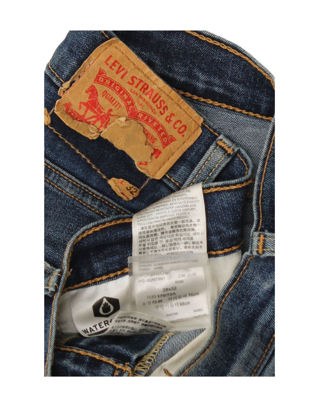 Levi's Mens Slim Jeans W28 L28 Azul Algodão