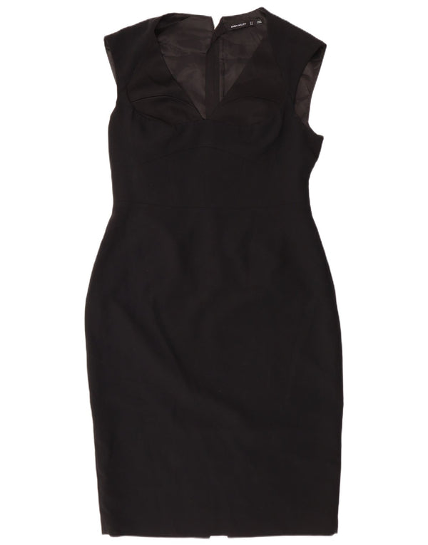 Vestido feminino Karen Millen sem mangas com bainha, tamanho 16, grande, preto, triacetato
