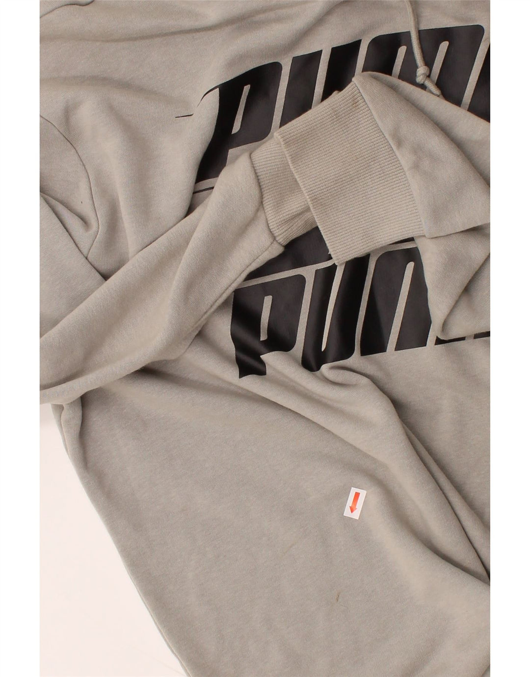 PUMA Mens Graphic Hoodie Jumper Medium Off White Cotton Vintage Puma and Second-Hand Puma from Messina Hembry 