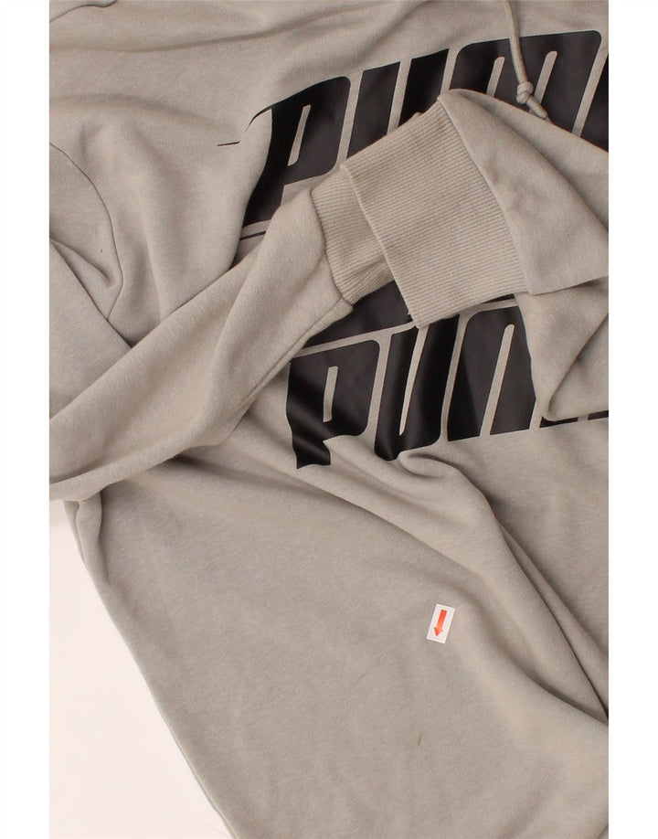 PUMA Mens Graphic Hoodie Jumper Medium Off White Cotton Vintage Puma and Second-Hand Puma from Messina Hembry 
