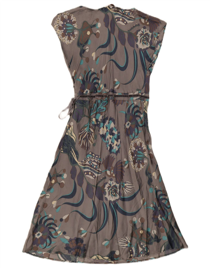 Vestido feminino Max & Co. Reino Unido 8 pequeno floral cinza