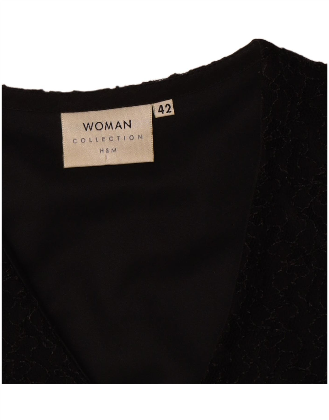 Blusa feminina H&M IT 42 médio preto floral nylon