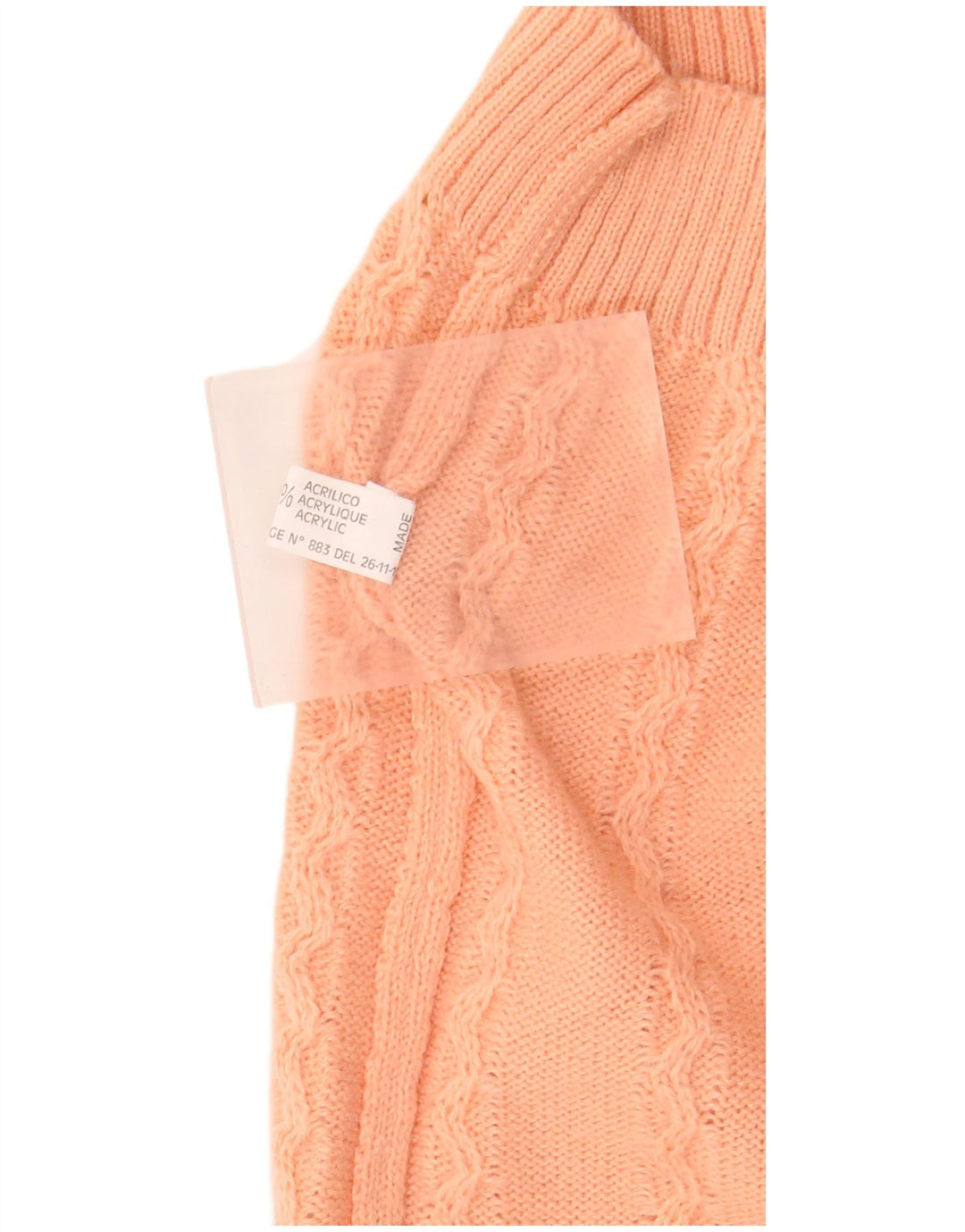 Suéter feminino vintage com gola redonda Reino Unido 16 grande lã rosa