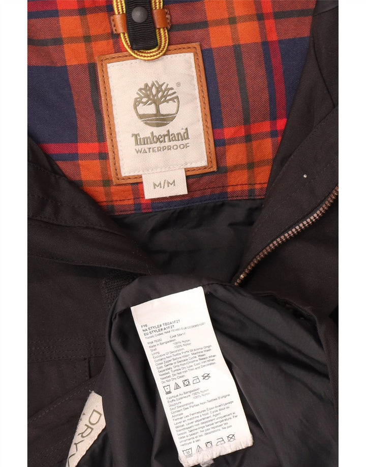 Jaqueta corta-vento masculina Timberland com capuz UK 38 médio preto nylon