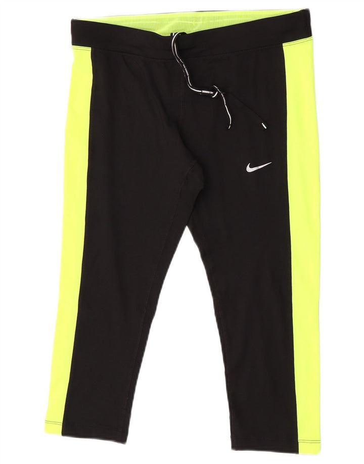 Calça Nike Dri Fit Capri Feminina UK 14 Médio Preto Colourblock