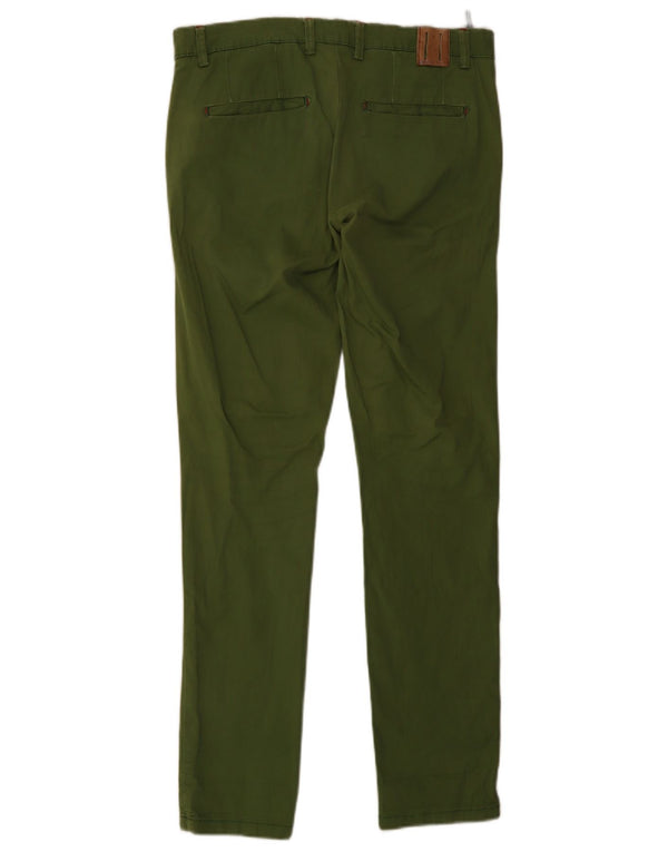 Zara Mens Slim Fit Chino Calças EU 40 Médio W34 L34 Verde