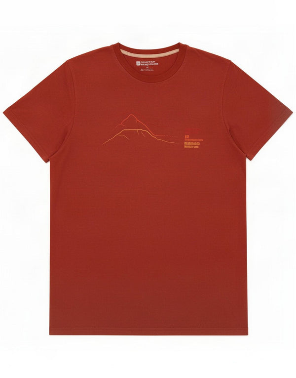 Mountain Warehouse Mens Graphic T-Shirt Top Small Maroon Cotton