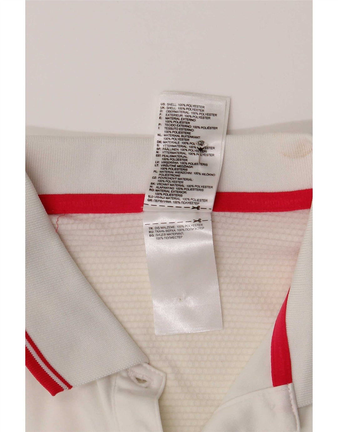 Camisa polo feminina Adidas UK 14 médio branco colorblock poliéster