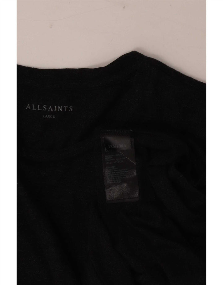 All Saints Top masculino de manga comprida grande algodão cinza