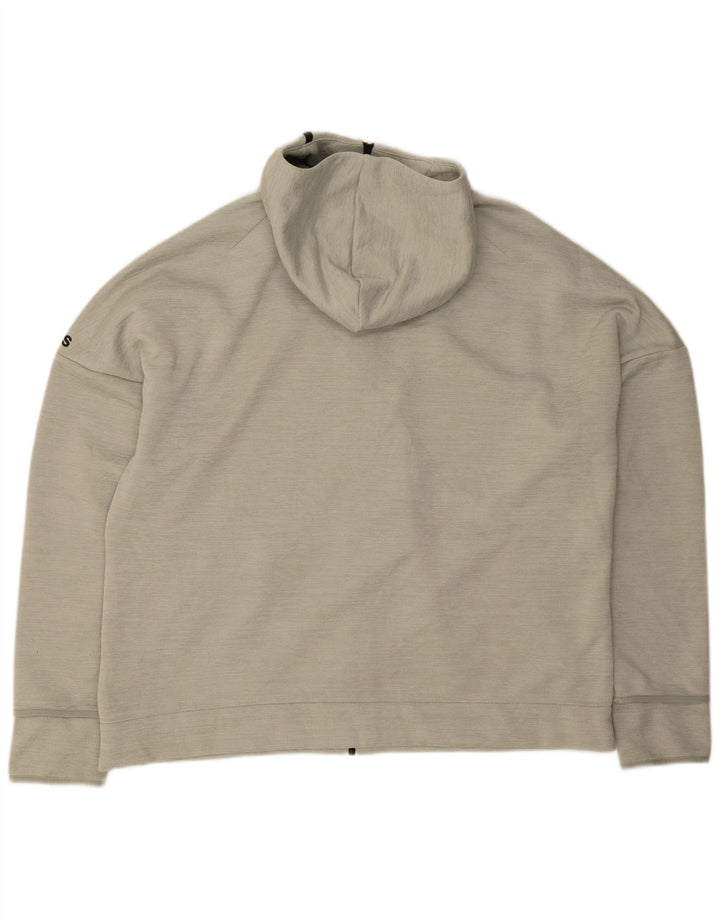ADIDAS Suéter masculino com capuz e zíper gráfico 2XL cinza poliéster