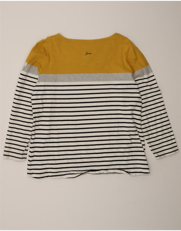 Top feminino Joules manga comprida UK 20 2XL algodão listrado multicolorido