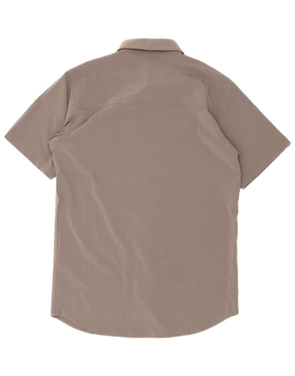 Columbia Camisa masculina de manga curta pequena cinza poliéster