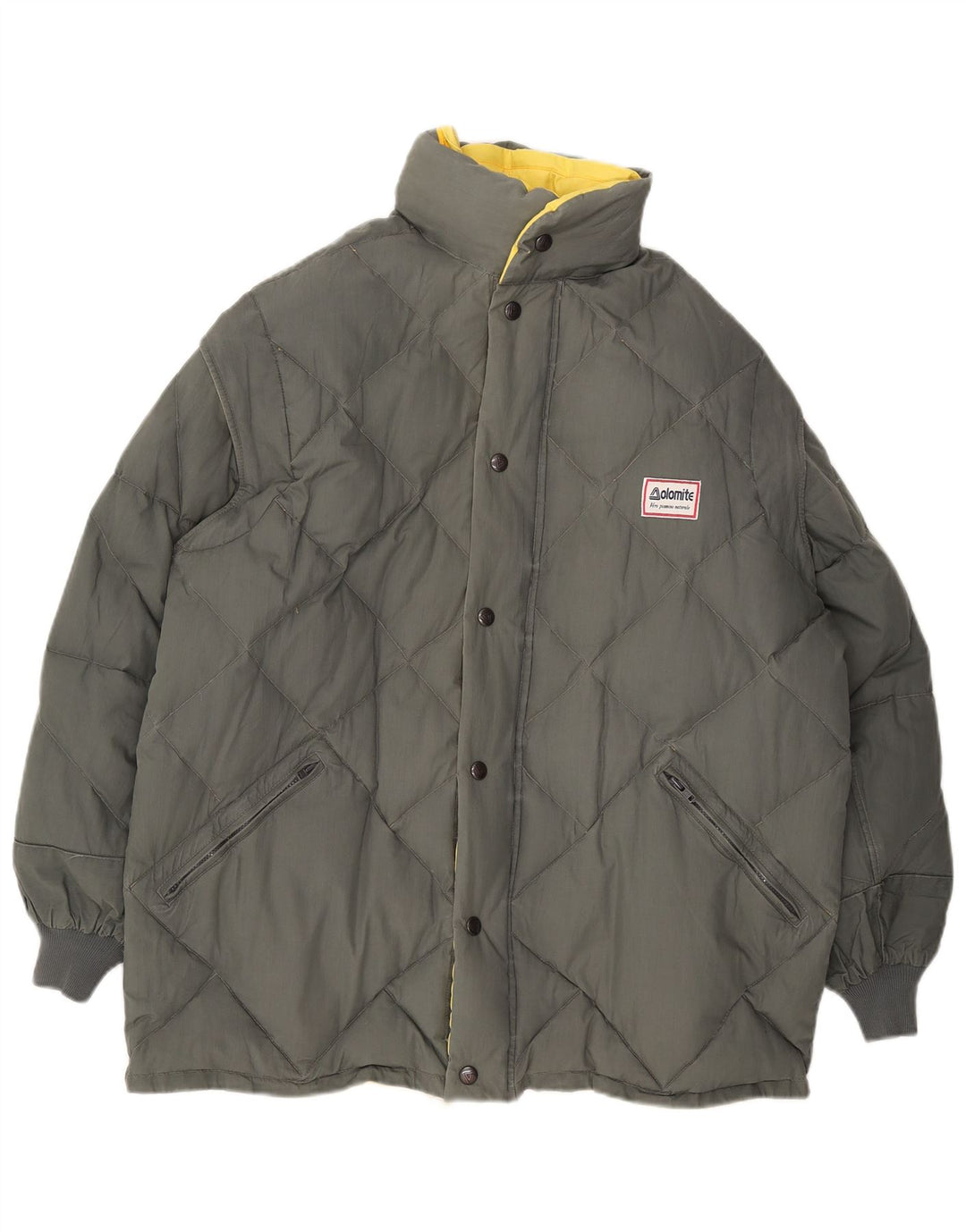 Jaqueta masculina acolchoada reversível com capuz DOLOMITE UK 38 amarelo médio