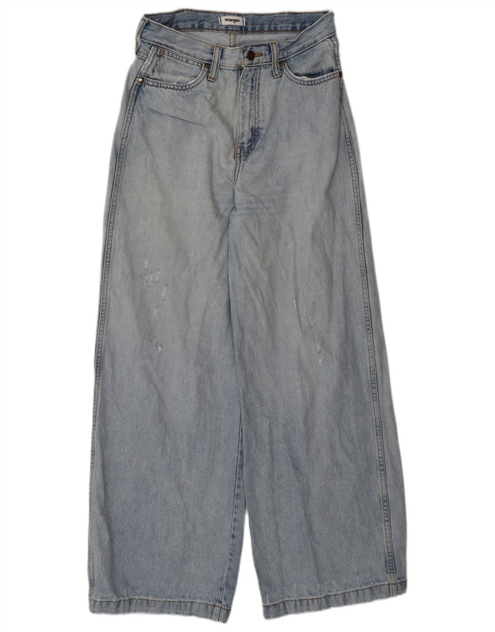 Calça jeans masculina WRANGLER desgastada com perna larga W27 L29 algodão azul