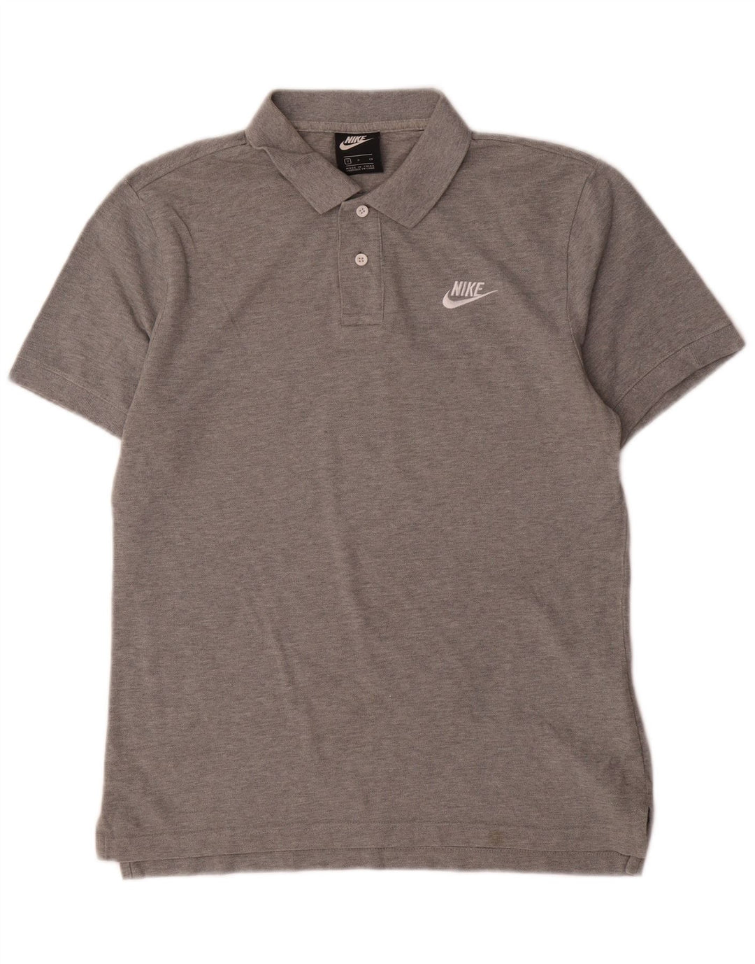 Camisa polo masculina Nike de manga curta regular fit pequena cinza algodão