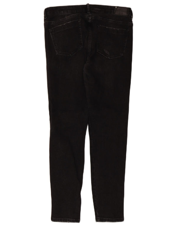 Calça jeans skinny feminina Zara Trafaluc desgastada UE 40 médio W30 L28 preto
