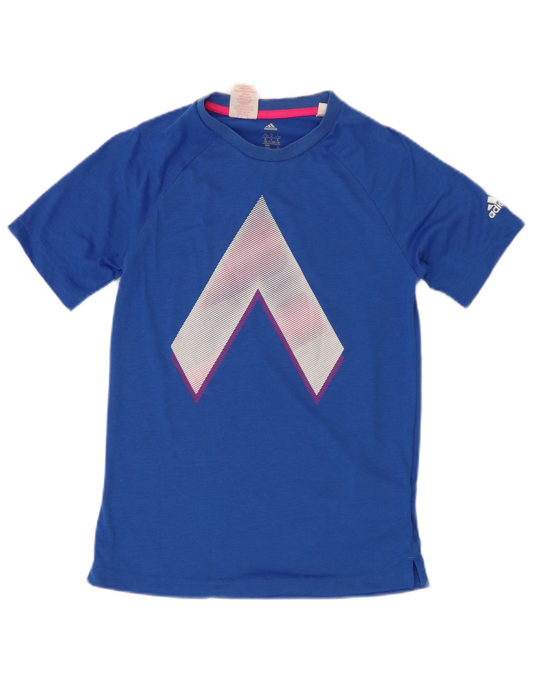 ADIDAS Boys Climalite Graphic T-Shirt Top 11-12 Years Blue Polyester